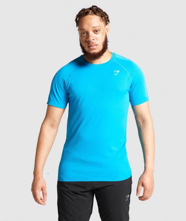 Panske Tricka Gymshark Aspect Lightweight Seamless Modre | YM4127956